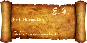 Erl Harmatka névjegykártya